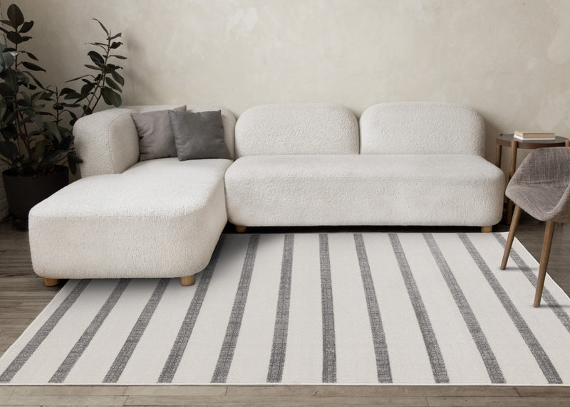 Tapis Covington Raye Gris Blanc, 7'10\" x 10'6\"
