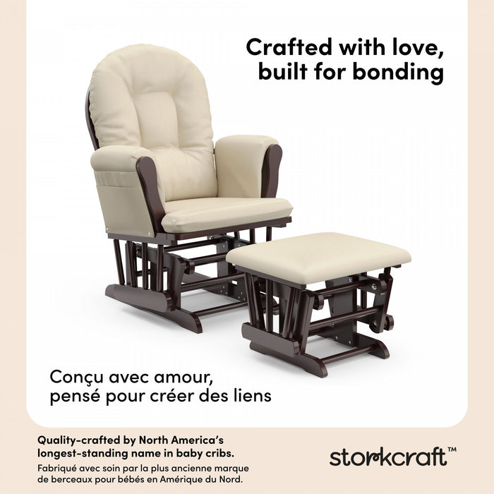 Storkcraft Hoop Fauteuil bercant et pouf - Espresso avec beige