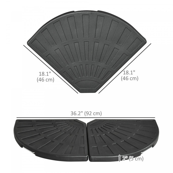 Outsunny 2 pcs Poids de parasol, poids de base de parasol avec poignee noir