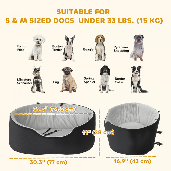 Siege Auto et Lit de Voyage pour Chiens de Petite et Moyenne Taille