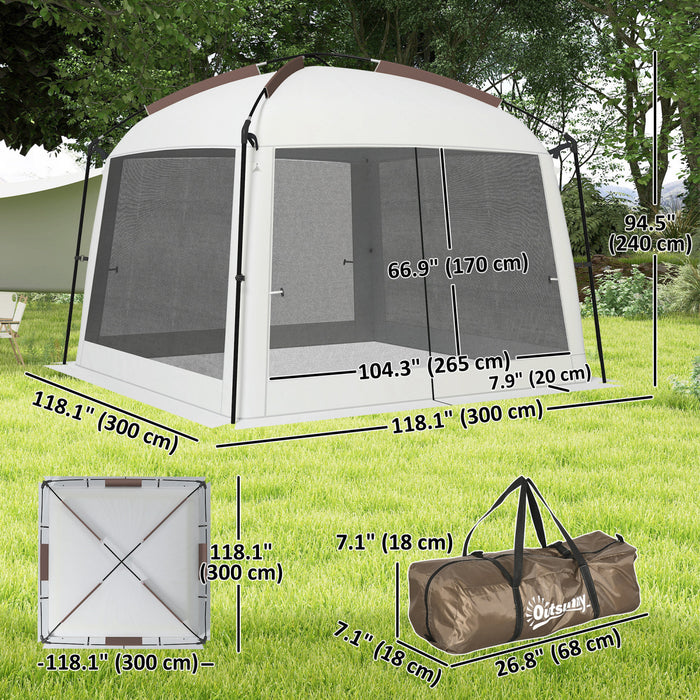 Outsunny Tente Moustiquaire, 10' X 10', Protection Uv50+, Blanc
