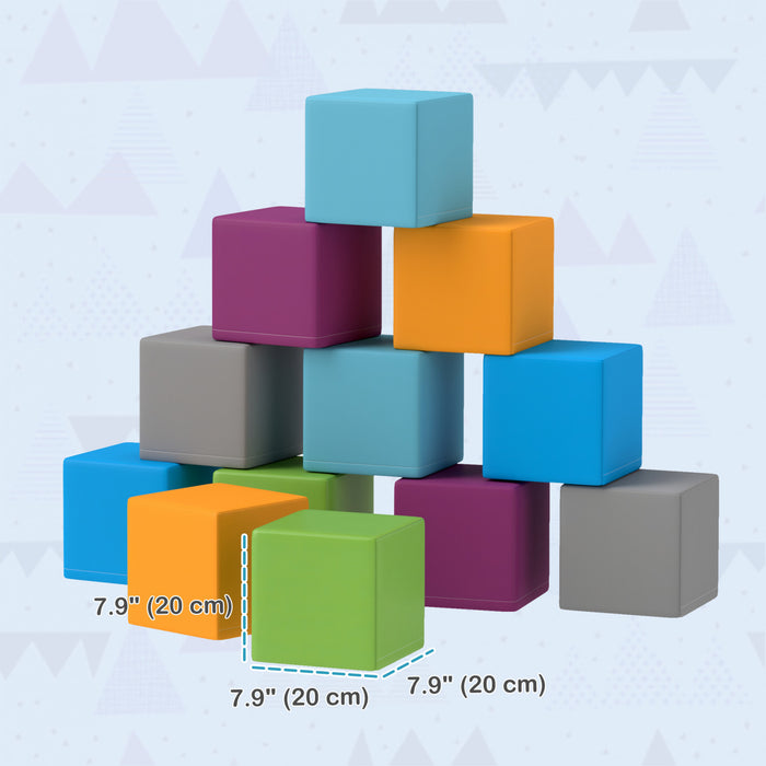 Soozier Blocs De Mousse 12 Pcs, Equipement De Jeu Doux Pour Enfants, Jouets D'escalade Pour Tout-petits, Structures De Jeu Sures Pour Le Developpement De L'apprentissage Des Bebes