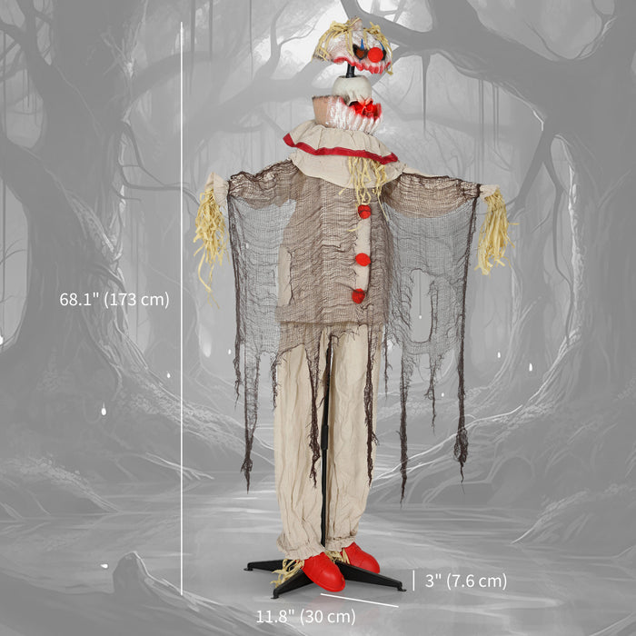 Outsunny Clown Citrouille Anime Grandeur Nature 68 Po, Accessoire De Fete