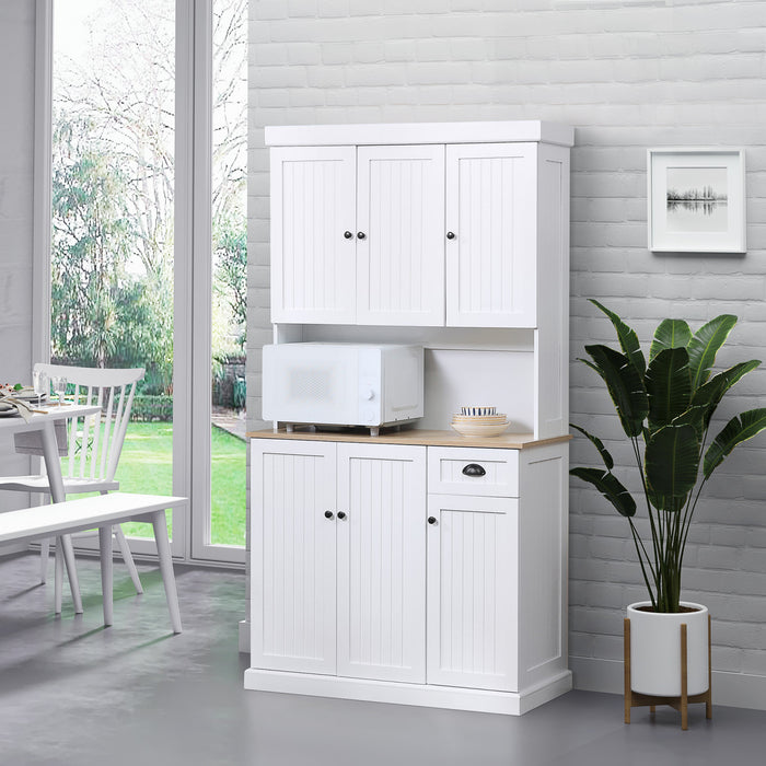 HOMCOM 71\" Buffet avec huche, armoire de rangement de cuisine avec tiroir