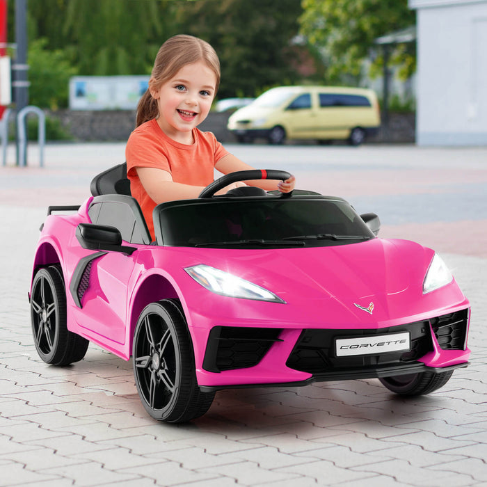 Costway 12v Electrique Enfants Rouler Sur La Voiture Avec Telecommande Sans Fil Connexion Lumieres Rose