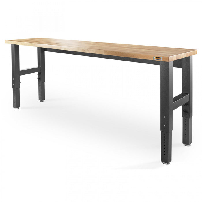 Établi de 8 pi à hauteur réglable en bois franc de Gladiator - granite martelé