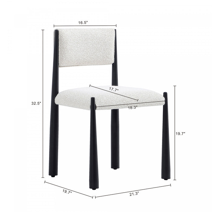 Chaise d’appoint en metal boucle creme Lennor style milieu du siecle – Lot de 2