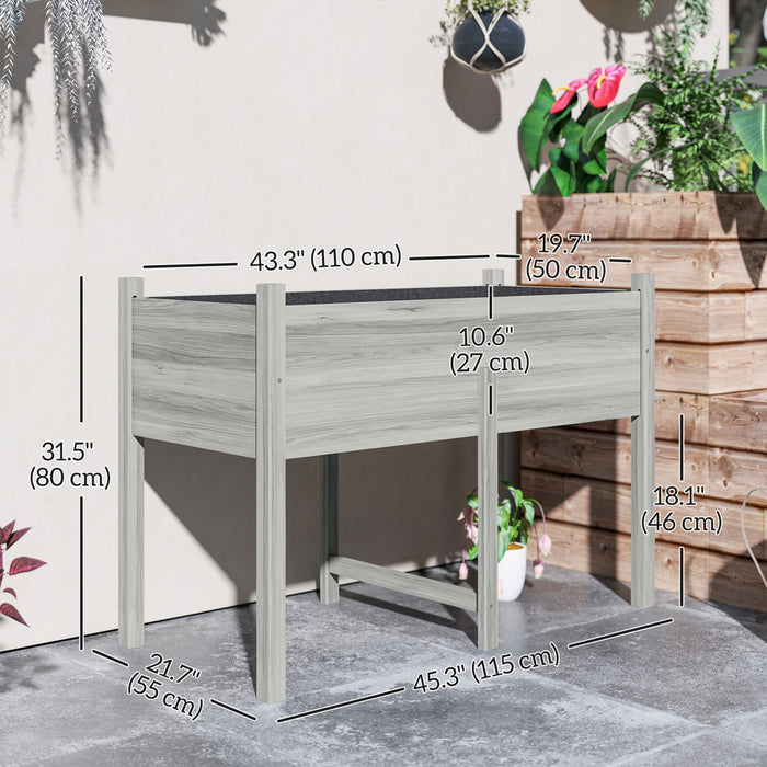 Outsunny Lit De Jardin Sureleve En Bois, Jardiniere Pour Fleurs De Legumes
