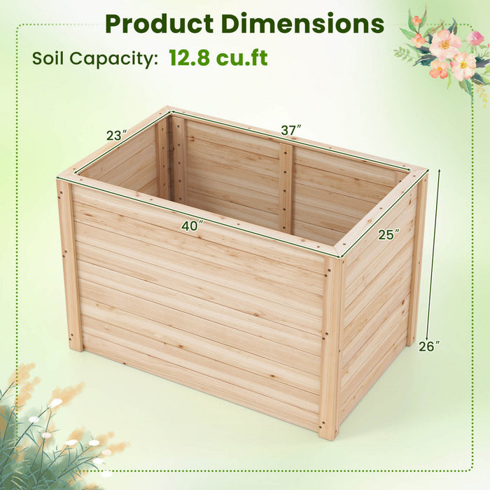 Boite De Planteur Elevee Costway 2 Pcs Avec Base Ouverte Pour Legumes Profondement Enracines