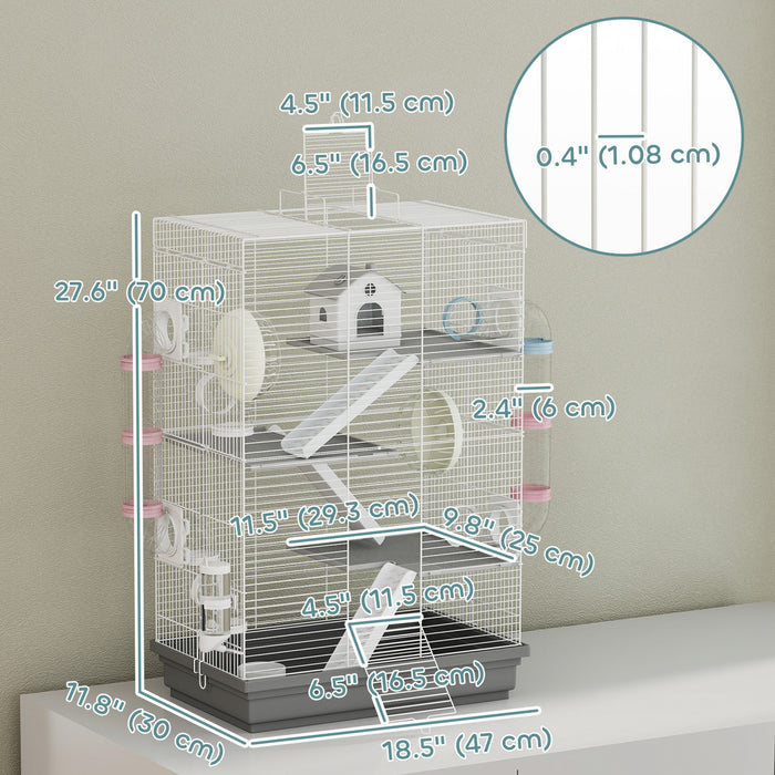 Grande Cage pour Hamster Nain, Souris, Gris
