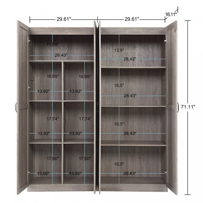 Armoire-penderie moderne Cornelia 2 pieces en gris