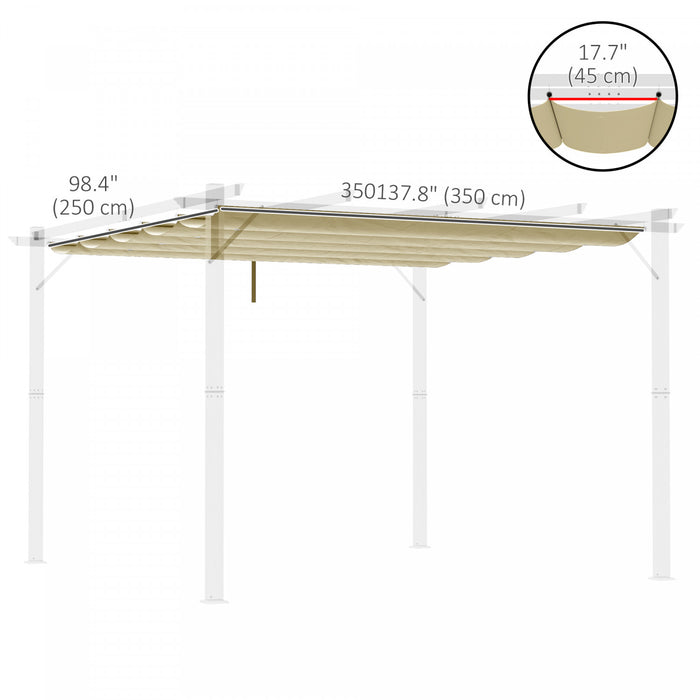 Outsunny Auvent De Pergola Petractable De Remplacement Pour Pergola De 13,1' X 9,8', Remplacement De La Couverture De Pergola, Beige