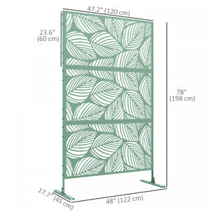 Outsunny Metal Privacy Screen W/ Vis D’expansion Diviseur, Feuille