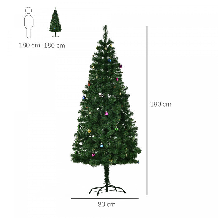 Homcom Sapin De Noel Artificiel De 1.8 M Avec Ornement De Decoration Et 624 Branches