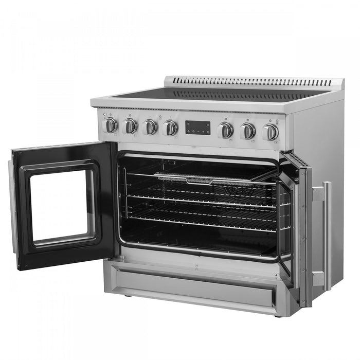 Cuisiniere a induction Torino de 36 po avec portes francaises, acier inoxydable – FFSIN0950-36