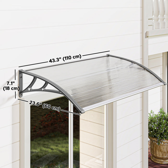 Outsunny Marquise fenetre et porte, abri solaire, transparent