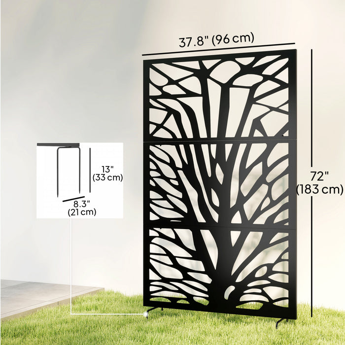 Outsunny Ecran d'intimite exterieur en metal de 72\" x 38\", noir
