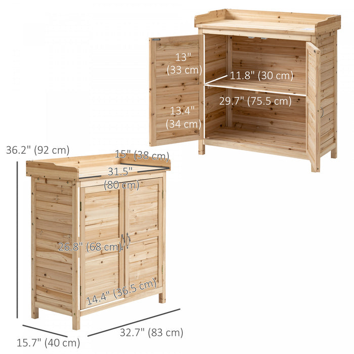 Outsunny Armoire de Rangement de Jardin, Cabanon de Jardin, Bois Naturel