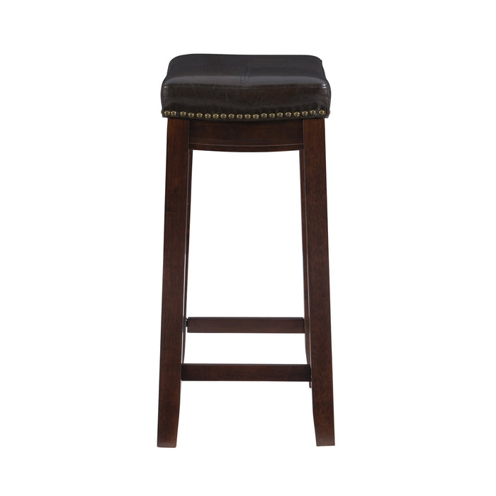 Tabouret Claridge de hauteur comptoir en similicuir et sans dossier - brun
