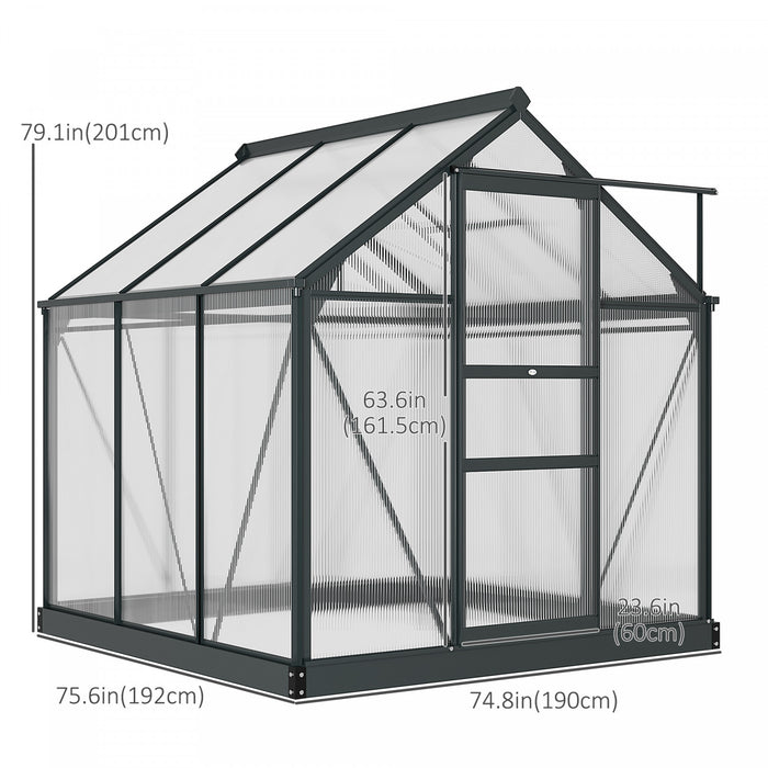 Outsunny Serre Chaude De Jardin De Plain-pied Avec Porte Coulissante