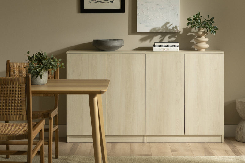  Ensemble de 2 dessertes Arum avec 2 portes - chêne blanchi