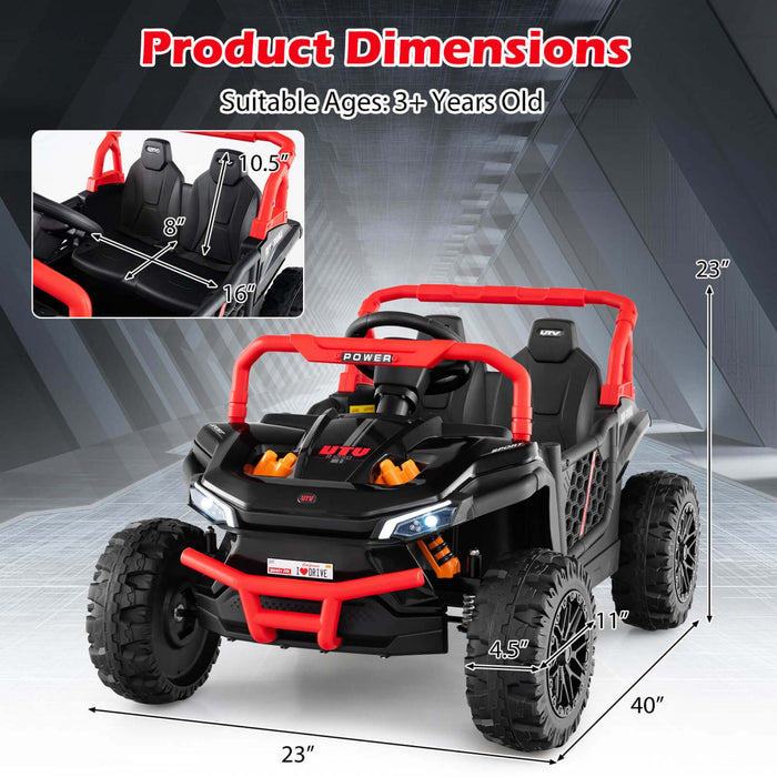 Costway 12v Kids Ride Sur Camion Avec Telecommande Parentale 3 Vitesses Et Fonction Avant Inverse Rouge