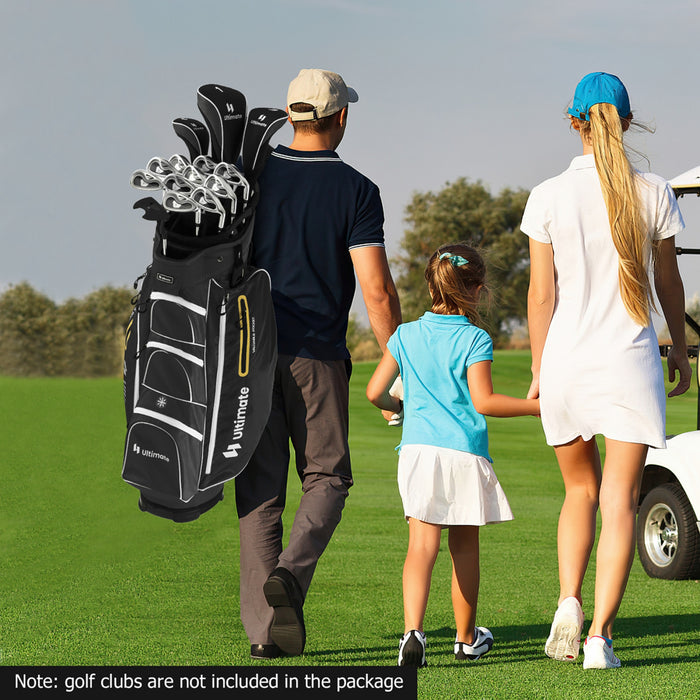 Costway Leger Sac De Chariot De Golf Avec 15 Voies Haut Diviseur Individuel Putter Bien Refroidisseur Sac Noir