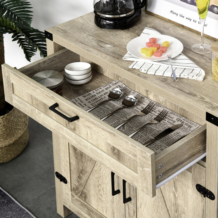 HOMCOM Buffet Ferme Tiroir Etagere Reglable