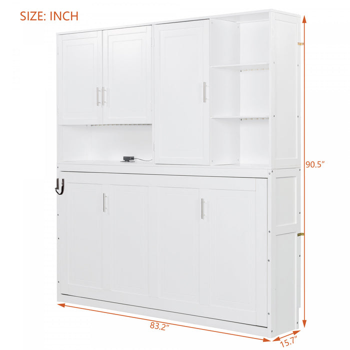 Ethan Lit escamotable gain de place avec rangement et design pliable, Taille simple, Blanc