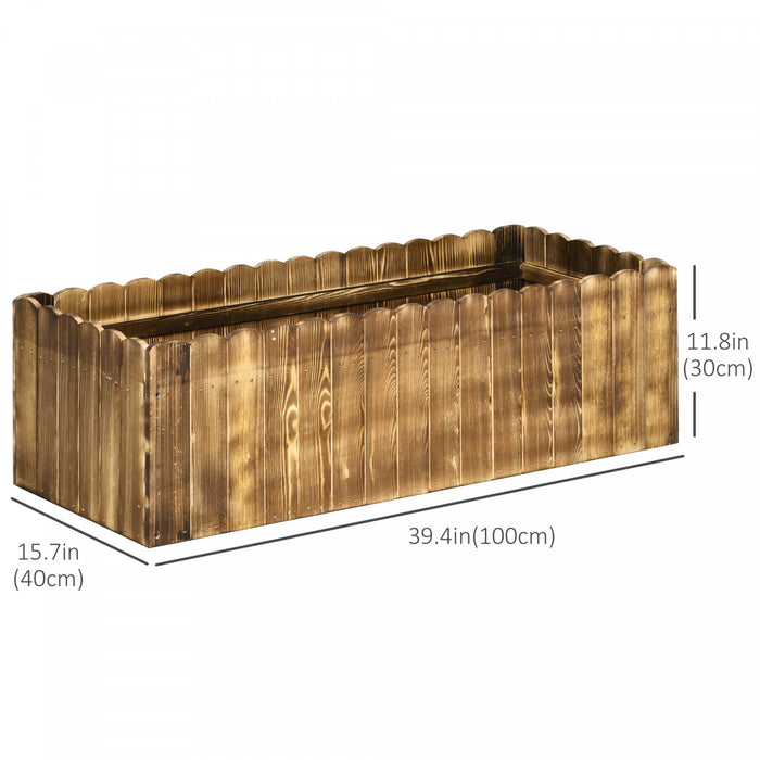 Outsunny Lit De Jardin Sureleve Avec Trous De Drainage, Naturel