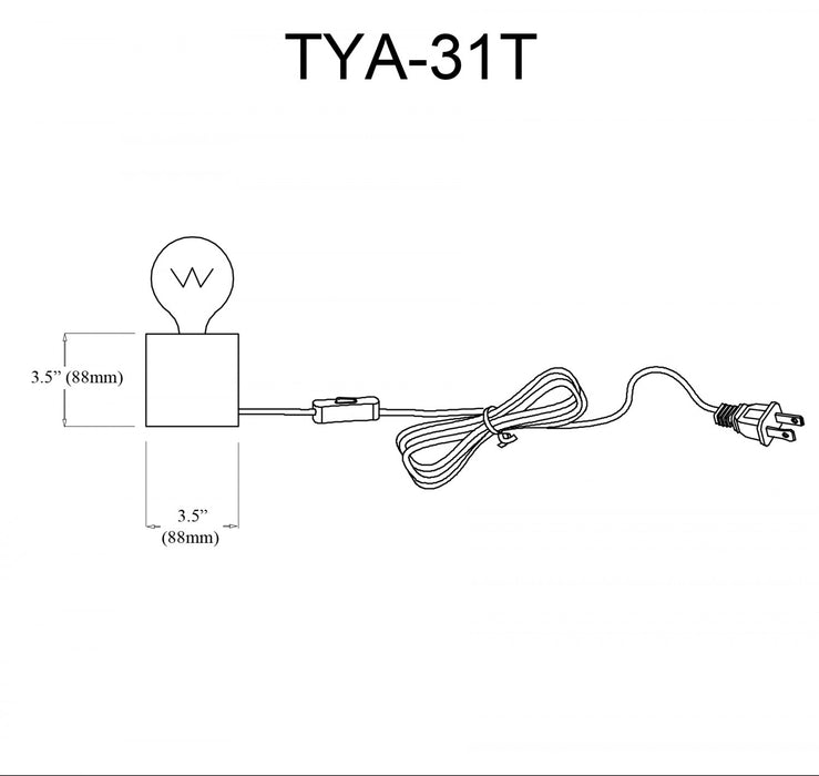 Lampe de table Tonya de Dainolite avec fini noir mat et 1 ampoule