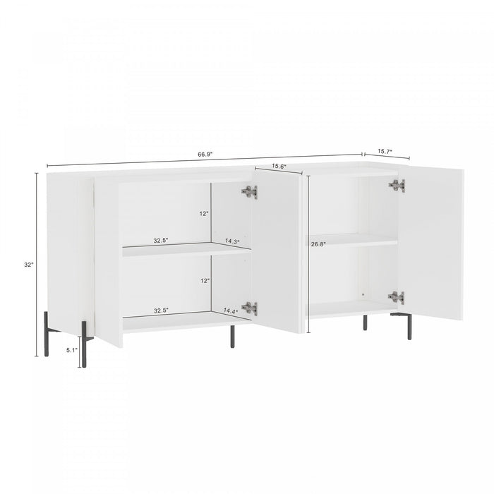 Buffet moderne Abbey 67\" en blanc
