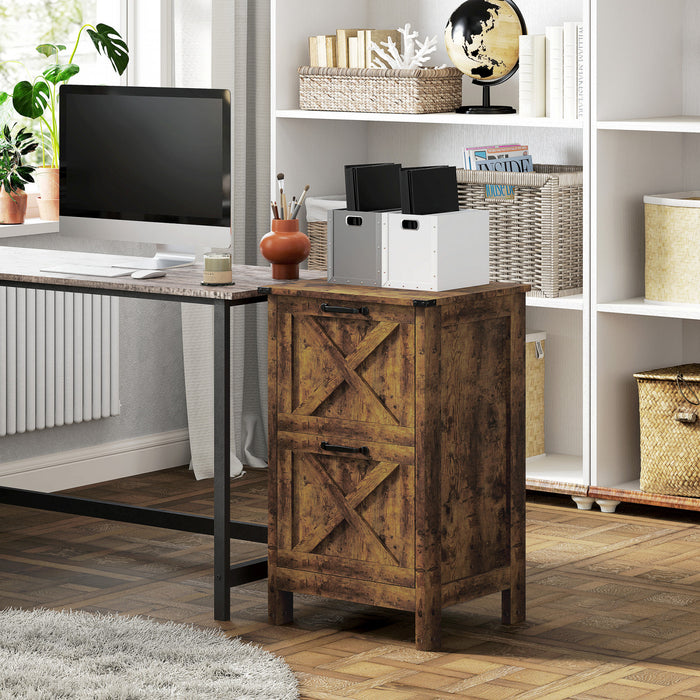 HOMCOM Classeur avec 2 tiroirs, Classeur pour A4 Lettre, Marron