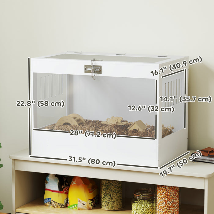 Hamster Cage With Openable Top, Tray, White