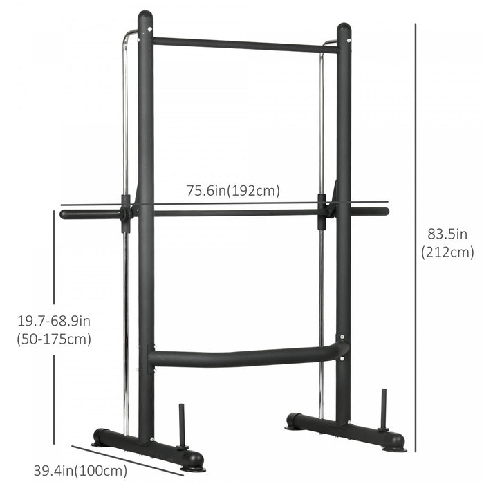 Soozier Support De Squat Reglable Avec Barre De Traction Presse Banc