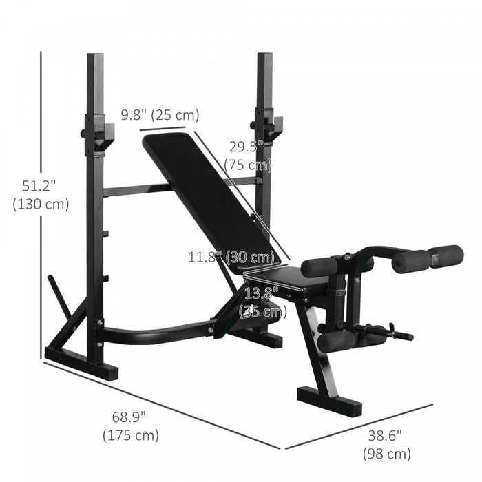 Banc de musculation Soozier avec supports pour squats, appareil pour muscler les jambes, support pour disques de musculation