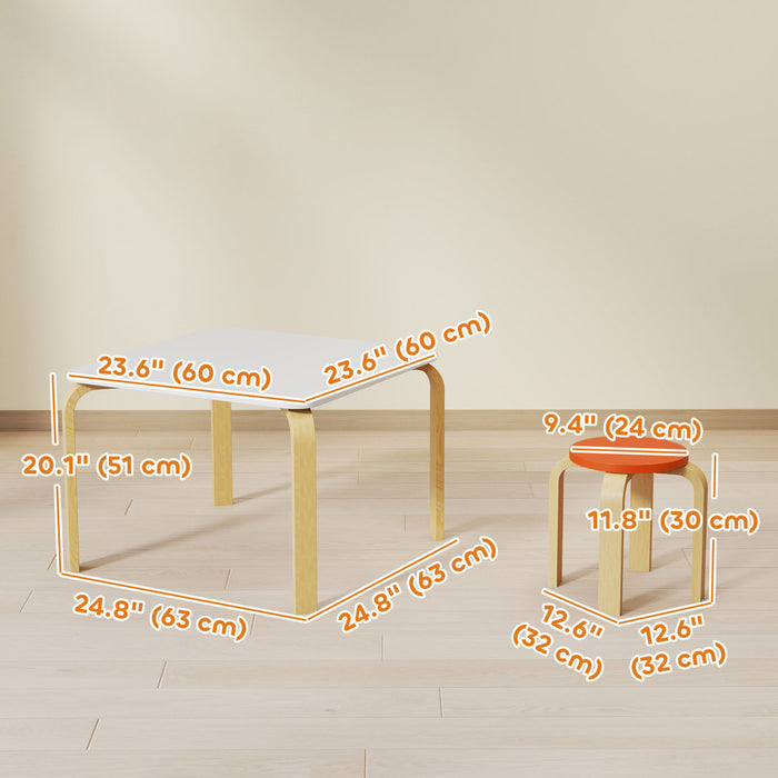 Ensemble Table et Chaises pour Tout-petits Qaba, 4 Chaises Incluses