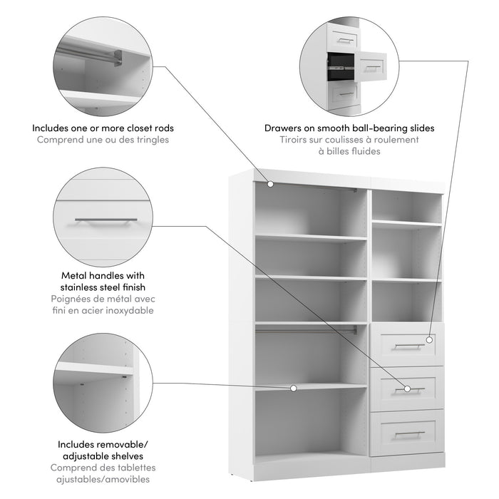 Système d’organisateur de garde-robe Pur de Bestar de 61 po (L) - blanc