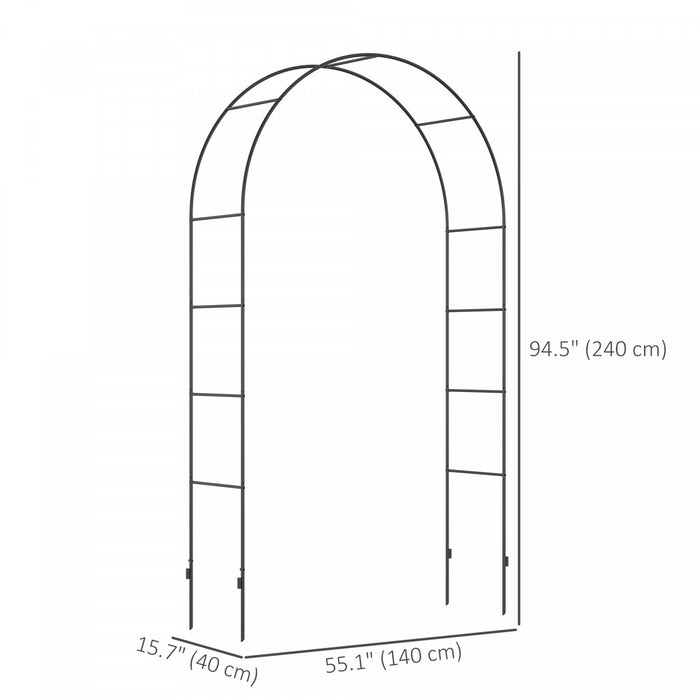 Outsunny Treillis D'arche De Jardin De 7,9 Pieds, Arche En Metal
