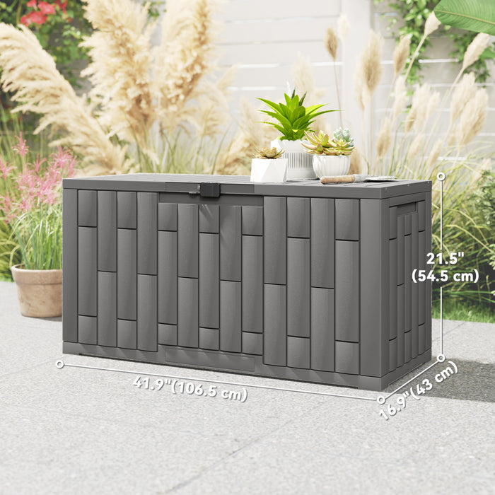 Outsunny Coffre de Rangement 227 Litres en Resine, Verrouillable pour Exterieur