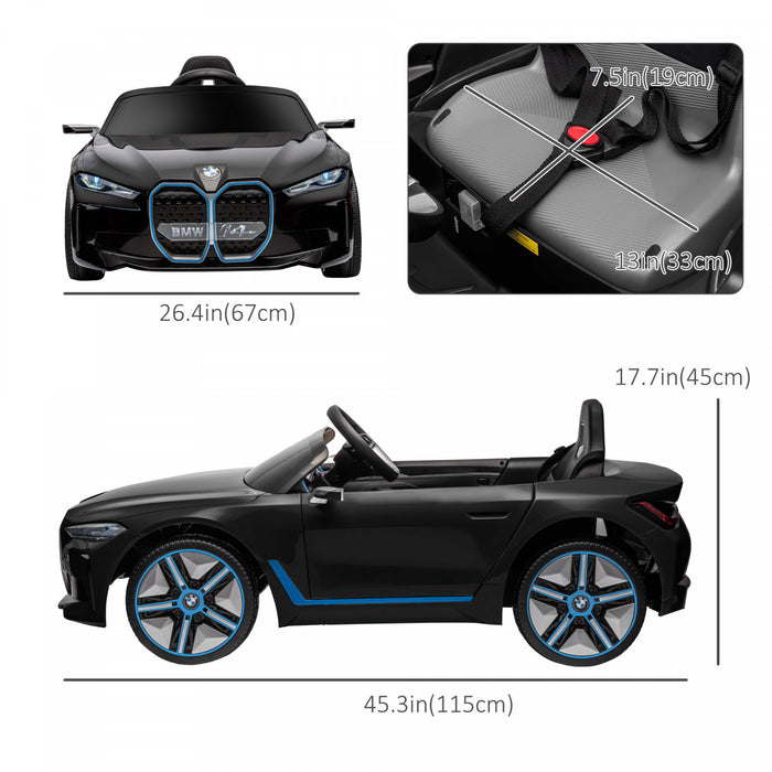 Aosom Voiture Electrique 12 V Avec Telecommande, 3,1 Mph, Jouet Pour Enfants Pour Garcons Et Filles Avec Batterie Portable, Systeme De Suspension, Klaxon, Musique, Lumieres, Noir