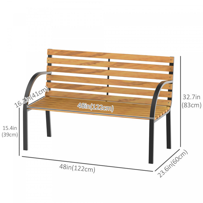 Banc De Jardin Exterieur 48\"l Outsunny Pour 2 Personnes En Bois