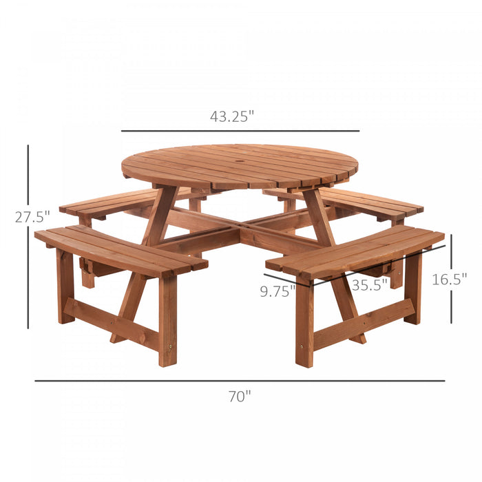 Ensemble De Salle A Manger En Bois Outsunny Pour Patio, Ensemble De Table Et Bancs, Brun