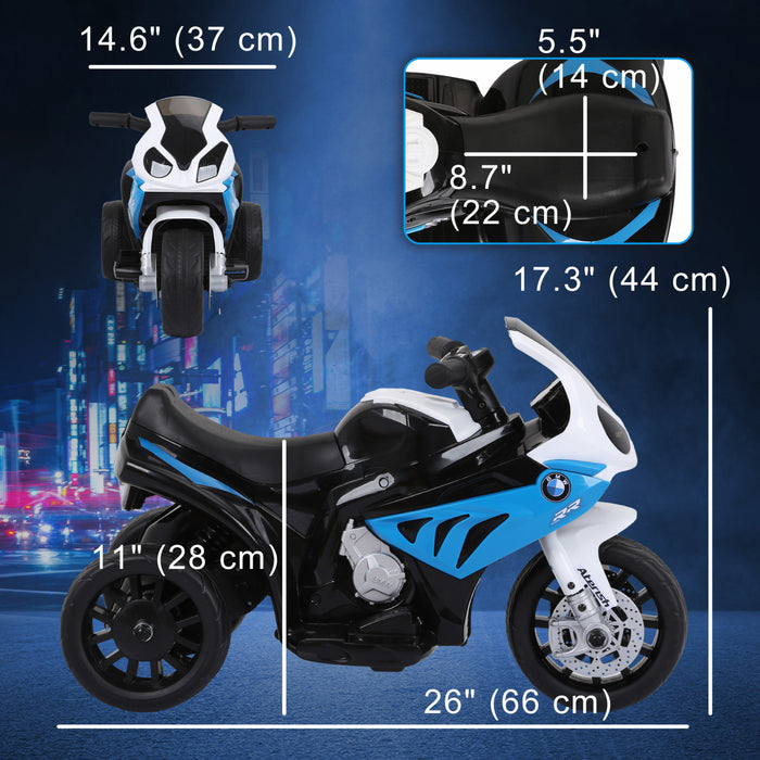 Aosom Moto 6v Pour Enfants Sous Licence Bmw Avec Phare, Musique, Bleu