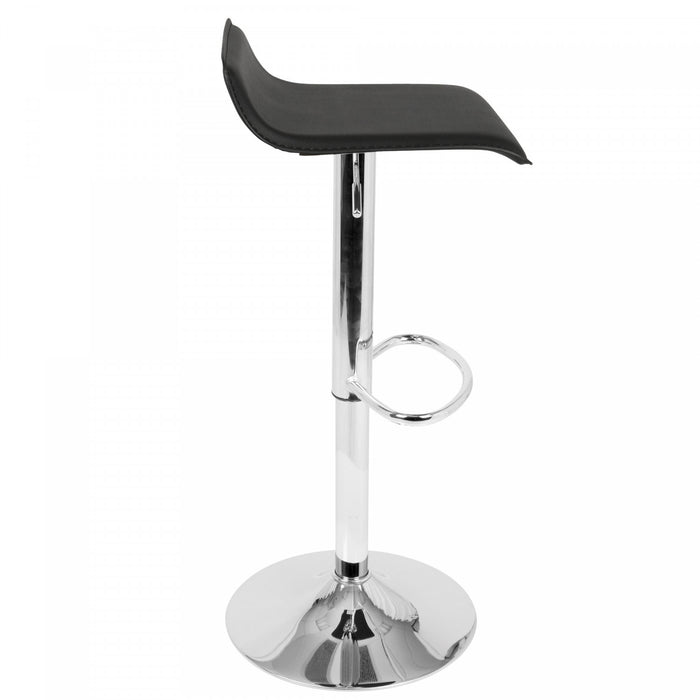 Tabouret pivotant contemporain Ale à hauteur réglable en tissu noir - ensemble de 2