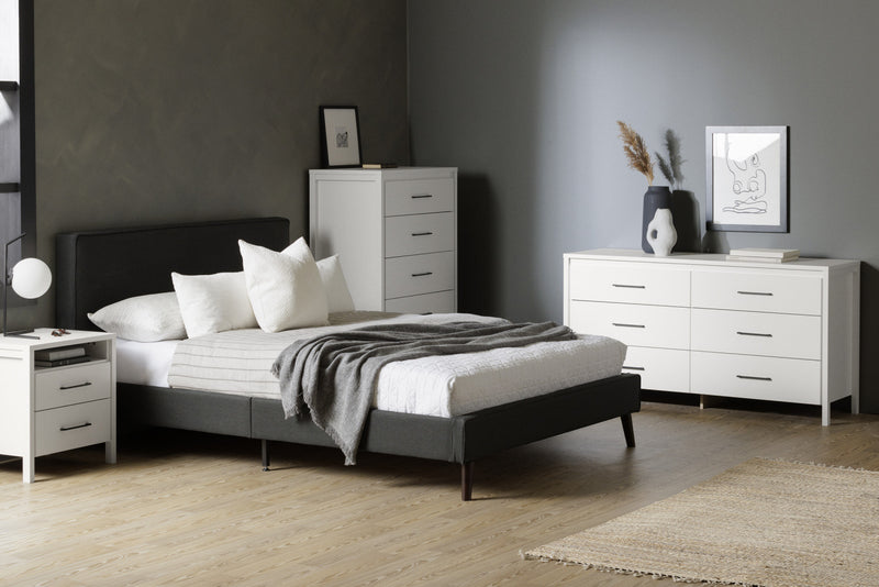 Gravity Table De Chevet 2 Tiroirs - Blanc Solide