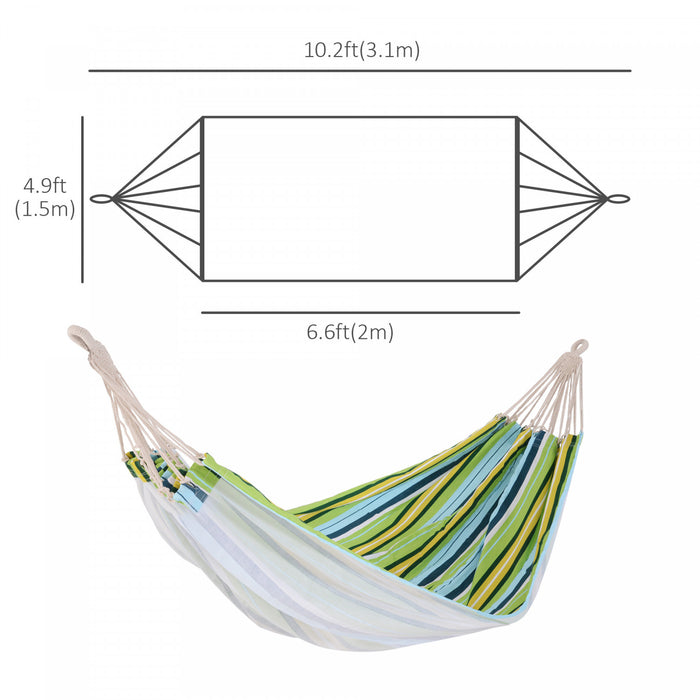 Outsunny 78 \"x 59\" Double Hamac Lit Chaise Longue Salon Jardin Camping Randonnee Mobilier (couleur 3)