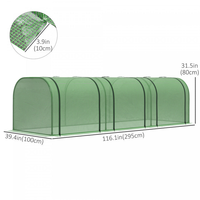 Outsunny Serre Mini-tunnel Avec Couverture En Polyethylene Pour Le Jardin