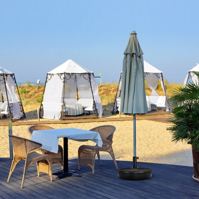 Costway Pied de parasol rond 20'' 23L rempli d'eau pour mobilier de patio auto-remplissage