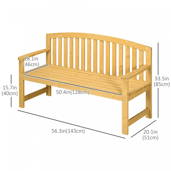 Outsunny Banc De Jardin 2 Places Avec Design A Lattes Pour Jardin Orange